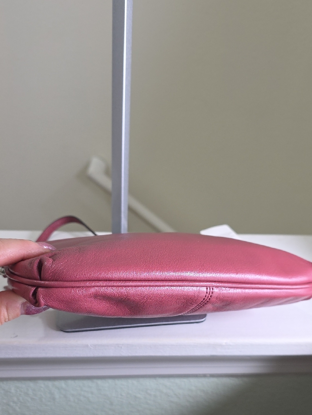 Coach F47527 Smooth Leather Ginger Beet Mauve Pink Shoulder Bag Silvertone NWT - Picture 8 of 15